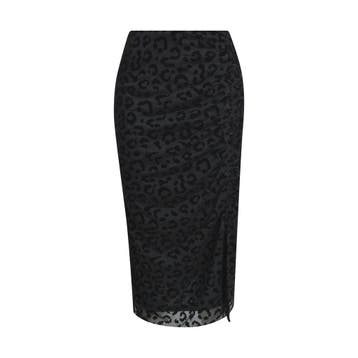 Milano Italy • zwarte midi rok luipaard • S, Kleding | Dames, Verzenden, Zwart, Maat 36 (S), Milano Italy