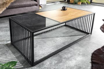 Design salontafel ARCHITECTURE 100cm zwart wild eiken, Ophalen of Verzenden, Nieuw