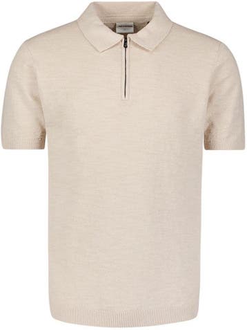 No Excess Half Zip Poloshirt Ecru maat S Heren, Verzenden, Beige, Nieuw, No Excess