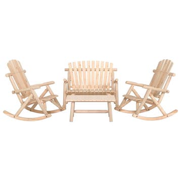vidaXL 4-delige Loungeset massief vurenhout, Verzenden, Nieuw, Hout, Loungeset