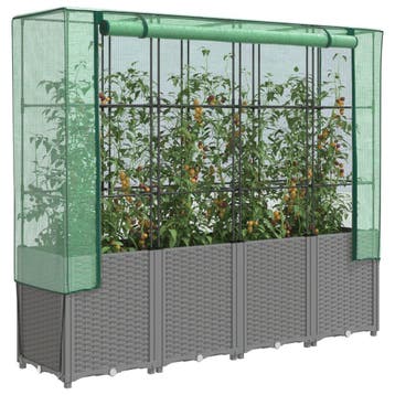 vidaXL Plantenbak verhoogd met kashoes 160x40x153 cm, Verzenden, Nieuw, Kunststof