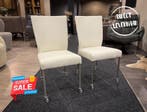***SALE*** 2 (set) Eetkamerstoelen Bell Wit Leder RVS, Verzenden, Nieuw