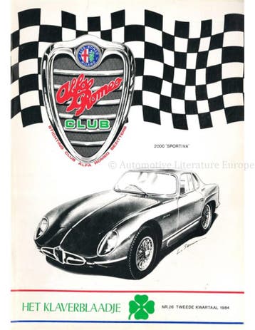 1984 ALFA ROMEO CLUB HET KLAVERBLAADJE 26 NEDERLANDS, Nieuw, Alfa Romeo, Author