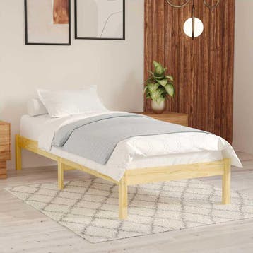 vidaXL Bedframe massief hout 75x190 cm, Eenpersoons, Bruin, Verzenden, Nieuw