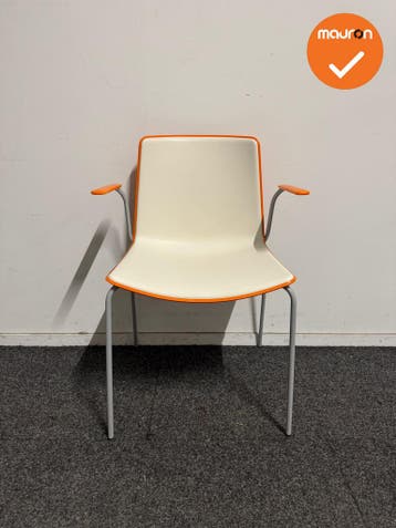 Kantinestoel Pedraili Tweet- Wit met gekleurde rand - Set va, Vergader- of Presentatieruimte, Ophalen of Verzenden, Gebruikt, Stoel