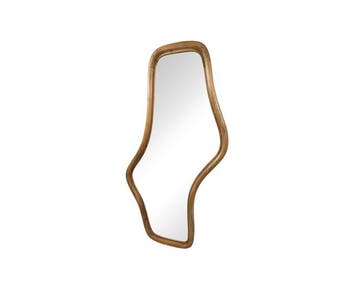 Spiegel Wavy mangohouten lijst 121x62 cm - Naturel, Huis en Inrichting, Ophalen of Verzenden, Nieuw