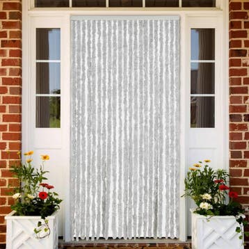 vidaXL Vliegengordijn 90x220 cm chenille grijs, Verzenden, Nieuw, Grijs