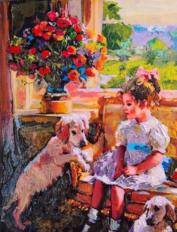 Valeria Gottardo (XXI) - Girl with her dogs da Razumov