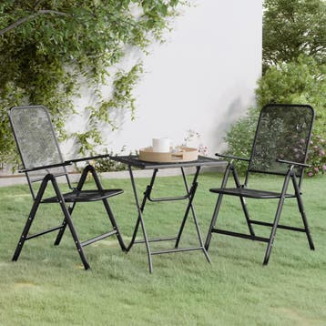 vidaXL 3-delige Tuinset metaalgaas antracietkleurig, Verzenden, Nieuw, 2 zitplaatsen, Tuinset