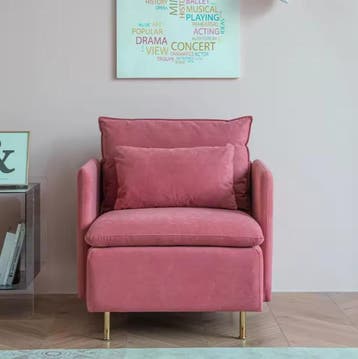 Nieuw: Roze stoel woonkamer – Modern Design met Kussens, Huis en Inrichting, Stoelen, Verzenden, Nieuw, Hout