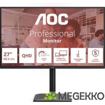 AOC Professional E4 Q27E4CV 27  QHD 120Hz IPS Monitor, Verzenden, Nieuw, AOC