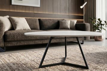 Salontafel MARVELOUS 90cm keramiek wit - 46867, Ophalen of Verzenden, Nieuw