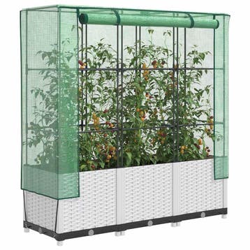 vidaXL Plantenbak verhoogd met kashoes 120x40x138 cm, Verzenden, Nieuw, Kunststof