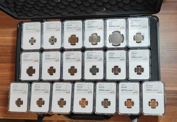 Wereld, Collectie van 19 NGC-gecertificeerde en gegradeerde