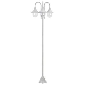 vidaXL Paalverlichting tuin E27 220 cm aluminium wit 3-delig, Verzenden, Nieuw, Aluminium, Staande lamp