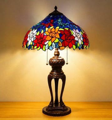 Tafellamp - Tiffany-stijl lamp - Glas-in-lood