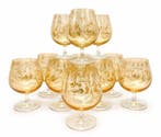 Drankservies (10) - Glas, Verguld - 24k handgemaakt