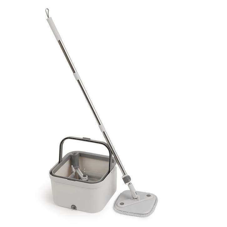 Dweilset met 4 moppen - Inclusief emmer met uitwringfunctie, Huis en Inrichting, Schoonmaakartikelen, Verzenden