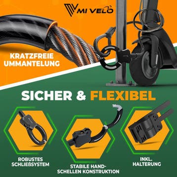 2dekans | MIVELO e scooter slot - handboei kabelslot 120 cm, Ophalen of Verzenden, Zo goed als nieuw, MIVELO