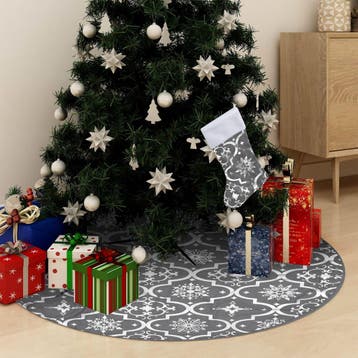 vidaXL Kerstboomrok luxe met sok 150 cm stof grijs, Verzenden, Nieuw