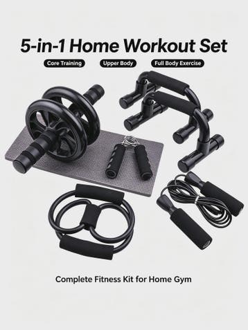 7-delige Home Workout Set: Springtouw, Handknijper, Push-up, Sport en Fitness, Verzenden, Nieuw