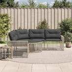 vidaXL Tuinbank met kussens en voetensteun L-vormig rattan, Verzenden, Nieuw, Rotan