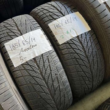 2 x Accelera 185-65-14 Winterbanden 5mm, Auto-onderdelen, Banden en Velgen, 14 inch, Gebruikt, Band(en), Personenwagen