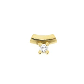 Gouden hanger met zirconia (Hanger of bedel), Ophalen of Verzenden, Gebruikt, Goud, Overige merken