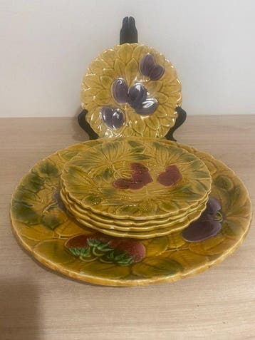 Sarreguemines - Dessertservies (6) - Aardewerk, Glazuur -
