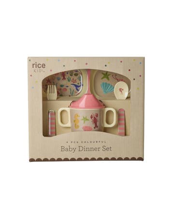 Rice Baby Dinnerset Ocean Coral - Compleet Eetsetje, Overige merken, Verzenden, Nieuw, Drinkbeker