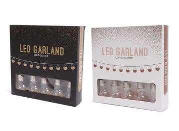 SENZA LED Glitter Bol Slinger - 10 Lampen-Goud, Verzenden, Nieuw