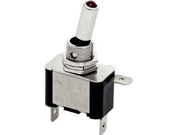 SCHAKELAAR - ‘ON/OFF’ - 12V 20A - ZWART/ZILVER - 3 polig Rod, Ophalen of Verzenden, Nieuw