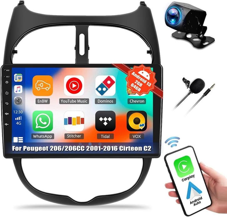 CarPlay Autoradio Citroen C2 | 9 inch | Laatste Stuk!, Auto diversen, Autoradio's, Zo goed als nieuw, Ophalen of Verzenden
