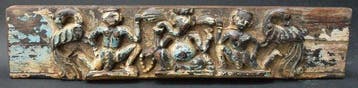 Reliëf, Ancien fronton de porte Ganapati - 60 cm - Teak -, Antiek en Kunst