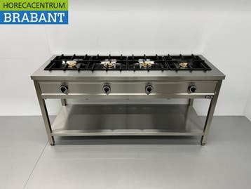 HCB RVS Pannenkoekenfornuis 4 branders 4 x 8 kW 168,5 cm GAS, Ophalen of Verzenden, Nieuw in verpakking