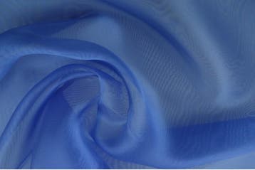 15 meter organza stof - blauw, Blauw, 120 cm of meer, Ophalen of Verzenden, Polyester