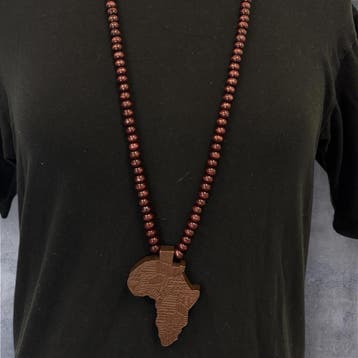 Houten kralen ketting / halsketting / hanger - Afrikaans con, Sieraden, Tassen en Uiterlijk, Kettingen, Ophalen of Verzenden, Nieuw