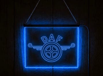 Led bord DAF oud logo, Verzamelen, Ophalen of Verzenden, Nieuw, Reclamebord