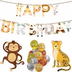 Jungle Animals 4-delige folie ballonnen set, Verzenden, Nieuw, Versiering, Verjaardag
