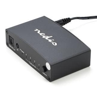 Toslink switch | Nedis | 4 poorten, Audio, Tv en Foto, Audiokabels en Televisiekabels, Nieuw, Verzenden