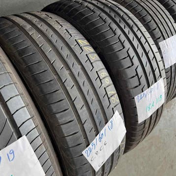 2 x Continental PremiumContact 6 225-60-18 Zomerbanden 6mm, 18 inch, Gebruikt, Ophalen of Verzenden, Band(en)