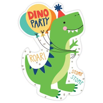 Uitnodigingen Dino-Mite Party (8st), Ophalen of Verzenden, Nieuw