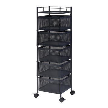 [en.casa] Keukentrolley Sunndal met 5 manden 94,5x27x27 cm z, Verzenden