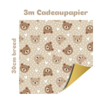 3m Cadeaupapier - Little Bear  - 30 cm - Baby - geboorte, Diversen, Ophalen of Verzenden, Nieuw