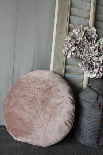 Rond kussen Crystal Velvet taupe 38 cm, Huis en Inrichting, Ophalen of Verzenden, Nieuw