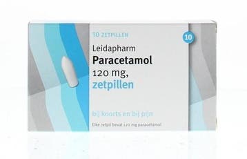 Paracetamol kind 120 mg Leidapharm - 10 zetpillen, Verzenden, Nieuw