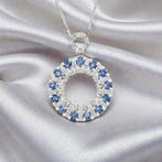 Zonder minimumprijs - Halsketting Verguld Saffier - Topaas -, Nieuw