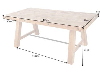 Massieve eettafel FINCA 165cm vintage bruin gerecycled, Ophalen of Verzenden, Nieuw