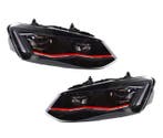 Koplampen VW Polo 6R / 6C 09-17 Full-LED Zwart/Rood, Ophalen of Verzenden, Nieuw
