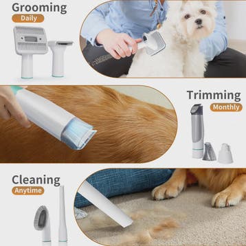 7-in-1 Honden en Katten Trim- en Vacuümset: Blaast, Zuigt &, Verzenden, Nieuw